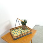 Rotan Dienblad Met Hengsel En Bloemen thumbnail 2