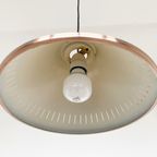 Vintage Koperkleurige Hanglamp Met Geperforeerde Kap thumbnail 8