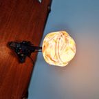 Art Deco Tafellamp Van Smeedijzer En Veelkleurige Opaline, 1920 thumbnail 11