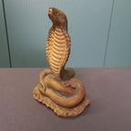 Een In Albast Gesneden Vintage Beeld Van Een Cobra thumbnail 9