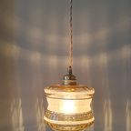 Vintage Hanglamp - Amberkleurig Glas Met Frosted Textuur thumbnail 3
