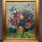 Leo Pringels (1901-1992) “Stilleven Met Bloemen”. thumbnail 2