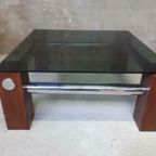 Retro Salontafel Vintage Salontafel Rookglas thumbnail 4