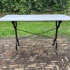 Tuintafel Bistrotafel Met Marmer Periode 1900 Lafa Aurilac Frans thumbnail 10