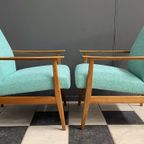 Pair Of Green Arm Chairs 1960S thumbnail 11