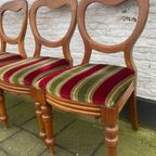 Set Van Vier Antiek Mahonie Eetkamerstoelen thumbnail 4