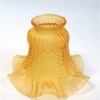 Vintage Glazen Lampenkapje Amber – Gerokt thumbnail 2