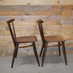 Retro Houten Stoelen Met Spijlen Set Van 2 thumbnail 3