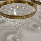 Vintage Champagnecoupes Loodkristal Drache Modell Gouden Randje (Set Van 6) thumbnail 9