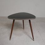 Driehoekige Vintage Bijzettafel, Salontafel Op Drie Poten thumbnail 8