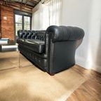 Stoere Zwarte Lederen Chesterfield Zetel / Canapé / Sofa thumbnail 18
