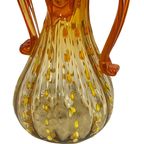 Hand Made Italian Glass Vase (Medium)- Amber Colored With Yellow And Orange Details - Excellent Q thumbnail 7