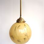 Art Deco Glazen Hanglamp Gemarmerd thumbnail 2