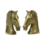 Vintage Koppel Messing Boekensteunen Paardenkop Beelden thumbnail 3