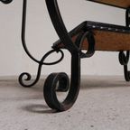 Vintage Salontafel Met 2 Glazen Bladen Met 50s Print thumbnail 8