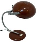 Herda - Space Age Table Lamp - Brown Base And Shade, Chromed Upright (rare Model) thumbnail 5