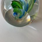 Glazen Presse Papier Ei / Glassculptuur Met Spiraal thumbnail 4