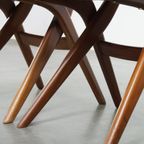 Set Van 4 Teakhouten Jaren ’60 Vintage Design Scissor Chairs Van Louis Van Teeffelen thumbnail 14