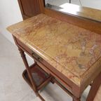Staande Art Deco Wandkapstok Met Spiegels En Marmer Platen, Jaren 30 thumbnail 13