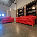 Chesterfield Melbourne Set 2 + 3 Zits - Rood thumbnail 3