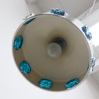 Deense Vintage Hanglamp Aluminium Blauw Glas thumbnail 8