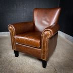 Vintage Leren Fauteuil – Donkerbruin thumbnail 2