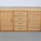 Vintage Bamboe Rattan Sideboard Dressoir Boho Regency ‘70 thumbnail 4