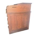 Vintage Houten Amerikaanse Bureau Met Rolluik Deur thumbnail 5