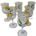 Paul Nagel - Set Of 6 - Hand Painted (Wine) Glasses From The ‘Tiffany’ Series - Made In Germany thumbnail 8