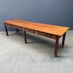 Grote Grenenhouten Kloostertafel Met Lades thumbnail 3