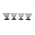 Set Van 4 Art Deco Borrelglazen Met Zwarte Voet thumbnail 5