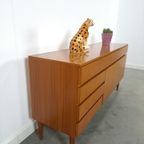 Teak Fineer Dressoir Barkast Met Lades En Klepdeuren thumbnail 16