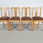 Set 4 Art Deco Eetkamerstoel Jaren 30 Stoelen Vintage Stoel thumbnail 13