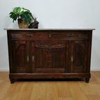 Vintage Antiek Dressoir Commode Ladekast Badkamermeubel Met Marmer Blad 606 thumbnail 2