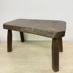 Brutalist Solid Oak Wooden Side Table , 1970S thumbnail 8