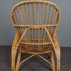 Zeldzame Rotan Fauteuil, Rohé Noordwolde 1950 thumbnail 5