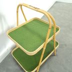 Rotan Dubbele Dienblad Met Groen Blad thumbnail 4