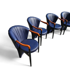 6 X Costantini Arm Chair /dark Blue Leather thumbnail 9