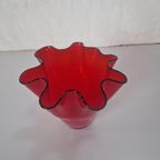 Vintage Zakdoek Ruby Glazen Vaas Design. thumbnail 4