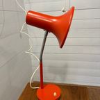 Vintage Metalen Bureaulamp Oranje - Hongarije 1960 thumbnail 4