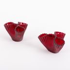 Pair Of Art Glass Vases ‘reffla’ By Carl Arthur Percy For Gullaskruf, Sweden 1950’s thumbnail 2