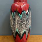 Ceramic Red, Grey, Green Vase By Scheurich Germany Model 553-38 thumbnail 10