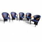 6 X Costantini Arm Chair /dark Blue Leather thumbnail 6