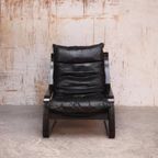 High-Back Scandianavian Lounge Chair / Fauteuil - Leder thumbnail 3