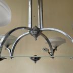 Grote Art Deco 1930 Lamp Hanglamp 4 Arms Frans thumbnail 3