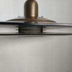 Vintage Verstelbare Octagon Massive Glazen Plafondlamp (geborsteld Messing) thumbnail 11