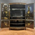 Vintage Chinese Kast Vogels, Bloemen Bladgoud Bohemian Kast / Oosterse Kast / Chinese Cabinet thumbnail 16