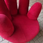 90'S Vintage Fauteuil Rode Handstoel Retro Fauteuil thumbnail 8