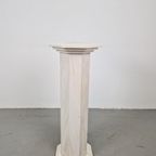 Vintage Art Deco Carrara Marmer Zuil Side Table ’60 Italy thumbnail 5