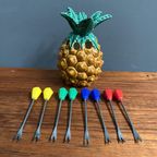 Pineapple Containing Cocktail Forks 1960S thumbnail 9